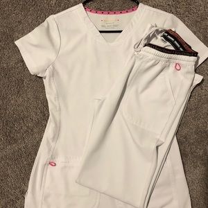 White Scrubs XS top/XS petite bottom